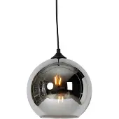QAZQA Suspension Art Déco noire avec verre fumé - Wallace