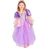 Den Goda Fen Déguisement - Rapunzel av. Bandeau à Cheveux - Viol - - 6-8 ans (116-128) - Accessoire de Coiffure