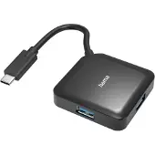 Hama 00200112 hub d'interface USB 3.2 Gen 1 (3.1 Gen 1) Type-C 5000 Mbit/s Noir