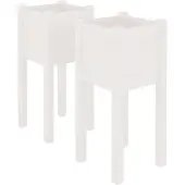 vidaXL Jardinières d'extérieur 2 pcs Blanc 31x31x70 cm Bois de pin