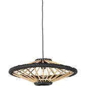 QAZQA Suspension orientale en bambou et noir 60 cm - Evalin