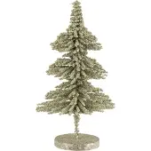 Jline Sapin de noel decoratif plastique boules paillettes vert clair small