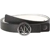 Armani Exchange pour femme. 9411180A87742520 Ceinture noire (75cm), Casuel, Synthétique, Imitation cuir
