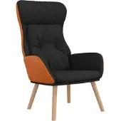 vidaXL Fauteuil relax noir Tissu et PVC