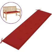 vidaXL Coussin de banc de jardin rouge 180x50x3 cm tissu oxford