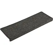 vidaXL Tapis d'escalier 15 pièces 65 x 21 x 4 cm Gris foncé Bord rectangulaire