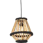 QAZQA Suspension orientale en bambou noir 32 cm - Evalin