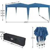 Casaria Tonnelle de jardin bleu 3x6m pop-up pavillon réglable