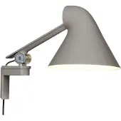 Louis Poulsen NJP Short Applique Murale Light Aluminium Grey | 2700K | With Cord - without wall box
