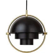 Gubi Multi-Lite Suspension Black Semi Matt | Brass | Small