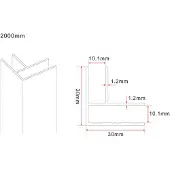 Wiesbaden Slim profil d'angle 2000 x 10 mm laiton brossé 20.6127