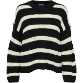JDY Pull-over oversize 'JDYJusty' crème / noir