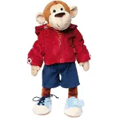 Sigikid 40989 garçon, peluche d'activités singe, habillage et déshabillage, multicolore