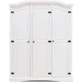 Ebuy24 New Mexico Armoire 3 pièces, largeur 152 cm, hauteur 193 cm, blanc/cire.