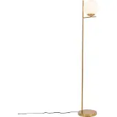 QAZQA Lampadaire Art déco or et verre opale - Flore