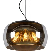 Lucide Lampe pendante de conception Olivia Ø 40cm noir avec verre fumé