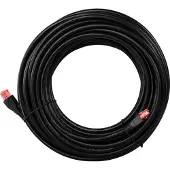 Goobay 55434 Câble patch CAT 6 Outdoor, U/UTP, noir, 20 m - Matériau cuivre, gaine extérieure PE