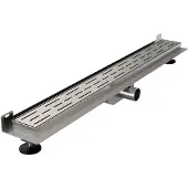 Brauer Caniveau de douche - cadre d'étanchéité - 70x7x6.7cm - à fond creux - sortie latérale - inox DR-SRFW70NG