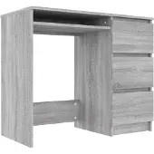 vidaXL Bureau gris Sonoma 90x45x76 cm Bois composite