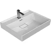 BELVIT Vasque sur socle mural en céramique, dimensions 100x48x10 cm, avec trop-plein et trou de robinet