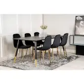 Ebuy24 Dipp Table à manger 90x180cm, noir.