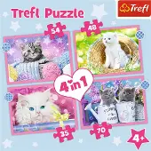 Trefl Puzzle 4en1 Chats drôles - Puzzle pour enfants 34396