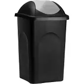 Stefanplast Poubelle noir et gris 60 litres avec couvercle
