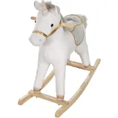 Roba licorne à bascule , rembourrée, selle et bride en gris/doré, 63x31x73cm, à partir de 24 mois