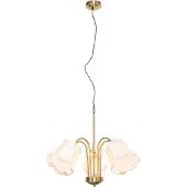 QAZQA Suspension classique en laiton avec abat-jour blanc 5 lumières - Nona