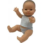 Paola Reina Gordi Poupée bébé garçon asiatique sous-vêtements 34 cm vinyle