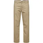 Selected Pantalon chino 'New Miles' camel / noir / blanc