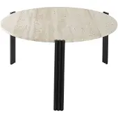 AYTM Table basse Tribus Black | Travertine | Ø80 cm