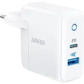 Anker PowerPort PD+ 2 chargeur mural, USB-C, USB-A, 35W, blanc-gris