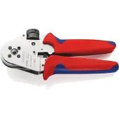 Knipex 97 52 63 Pince à sertir à quatre becs pour contacts tournés avec gaines multi-composants chromée 180 mm