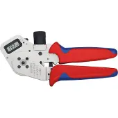 Knipex 97 52 63 DG Pince à sertir à quatre becs pour contacts tournés avec gaines multi-composants chromée 195 mm