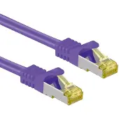 Goobay Câble patch RJ45 CAT 6A S/FTP (PiMF), 500 MHz avec câble brut CAT 7, violet, 15 m - gaine LSZH sans halogène, cuivre, connecteur RJ45 (CAT 6A)