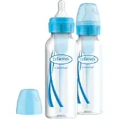 Dr. Brown's Dr Brown's Options+, biberon anti-colique standard avec col étroit et tétine de taille 1, bleu, dès la naissance, 2 x 250 ml