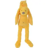 Happy horse Doudou musical lapin Richie jaune - Peluche cadeau bébé