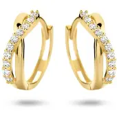 Marie-Celeste Klatschen Ohrringe Zirkonia - 12,5 mm - Gold, (Or jaune 14 carats)