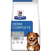 Hill's Pet Nutrition Prescription Diet Canine Derm Complete 12 kg croquettes pour renforcer la peau des chiens