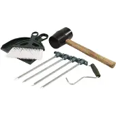 Outwell Tent tool kit, Tie and clip set, Plastic, Steel, Multi-coloured, 8 pcs.