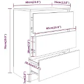 vidaXL Sideboard Noir 60x35x76 cm Bois composite