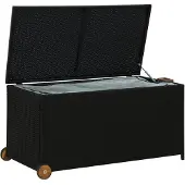 vidaXL Coffre de jardin noir 120x65x61 cm Poly rotin