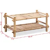 vidaXL Étagère à chaussures 2 niveaux Bambou