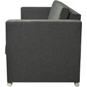 vidaXL Canapé à 3 places Tissu Gris foncé