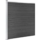 vidaXL Kit d'éléments de clôture WPC 1138x(105-186) cm Noir