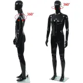 vidaXL Mannequin homme corps complet base verre Noir brillant 185 cm