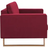 vidaXL Canapé à 2 places Tissu Rouge bordeaux