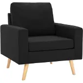 vidaXL Ensemble de canapés 2 pièces tissu noir