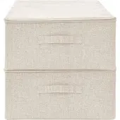 vidaXL Boîtes de rangement 2 pcs. tissu 70x40x18 cm crème